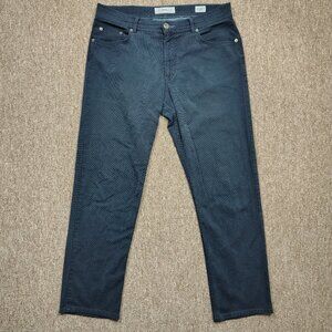 BRAX Chino Pants Men's 35 Blue Cooper Fancy Regular Fit Straight Leg